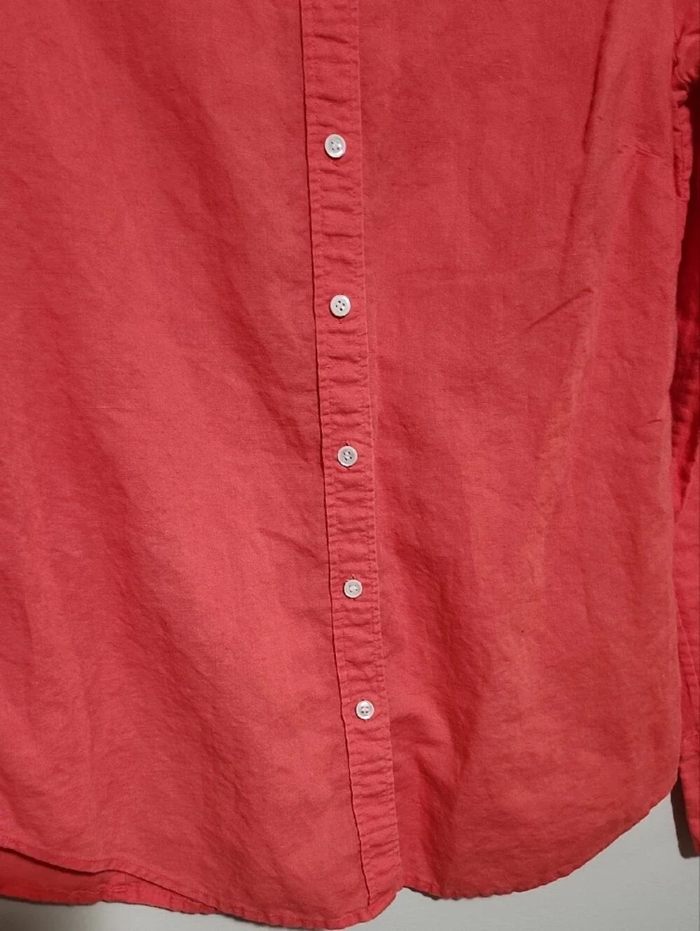 J.Crew Coral Red Baird McNutt Irish Linen Perfect Shirt Button Down Slim Fit 6T